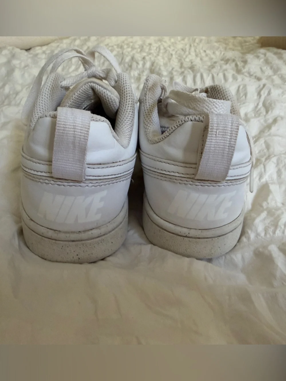 Nike White Low-Top Leather Sneakers Court Visions Youth